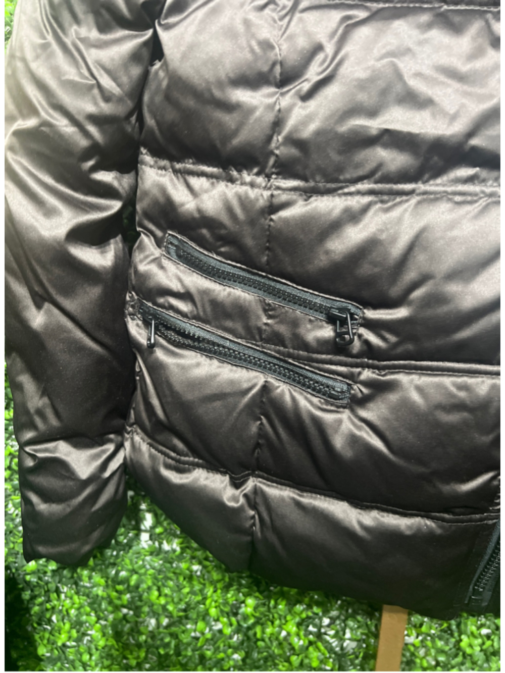 Mens Andrew Marc New York Asymmetrical Full Zip Puffer Down Jacket Size M Brown - Picture 3 of 12
